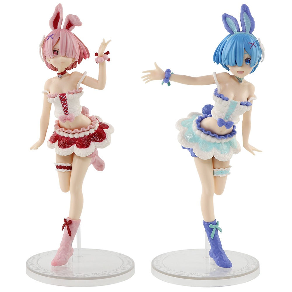 Mô Hình Đồ Chơi Nhân Vật rem ram bunny Trong Phim Hoạt Hình "Re: Life in a different world" 21cm
