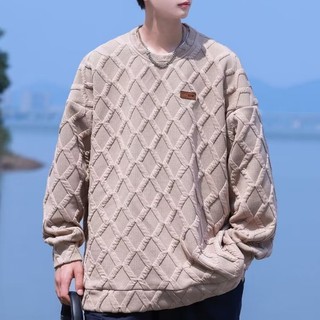 Áo waffle 3 màu m-3xl mùa thu cặp đôi tay dài đáy top kim cương cổ tròn áo
