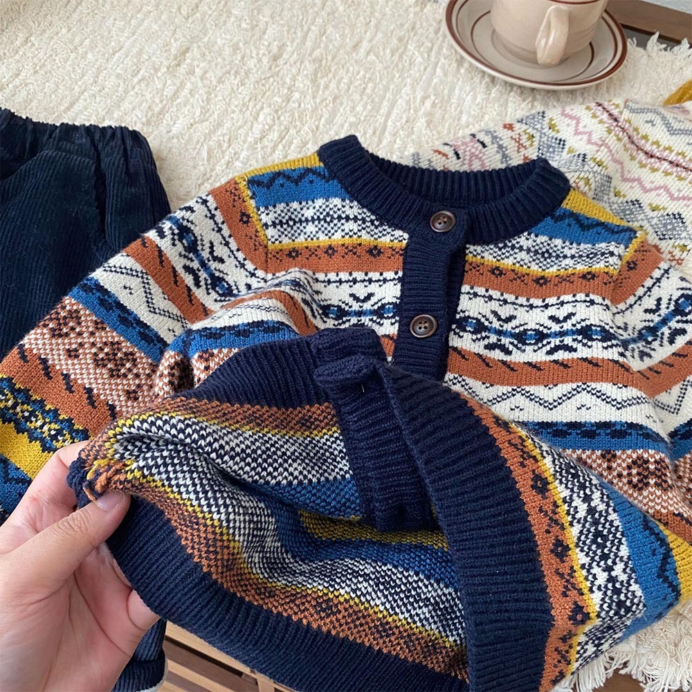 Áo Khoác cardigan Dệt Kim In Họa Tiết Giáng Sinh Thời Trang Xuân Thu Cho Bé Trai Và Gái