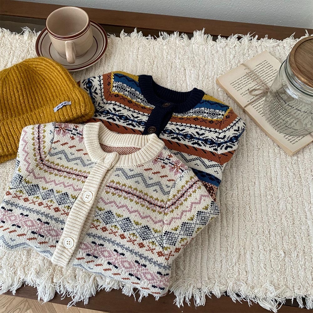 Áo Khoác cardigan Dệt Kim In Họa Tiết Giáng Sinh Thời Trang Xuân Thu Cho Bé Trai Và Gái