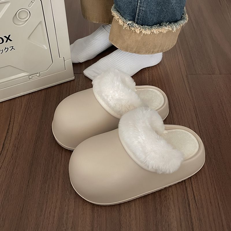 Renben Dép Bông Đi Trong Nhà Chống Thấm Nước Thời Trang Thu Đông Cho Nữ