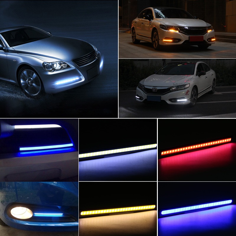 Đèn led cob Siêu Sáng Chống Thấm Nước 17cm Chuyên Dụng Chạy Ban Ngày Cho Xe Hơi