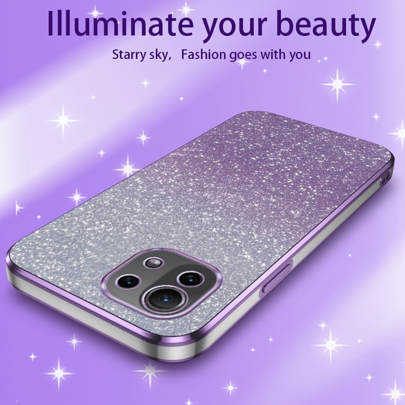 Ốp Điện Thoại Mềm Trong Suốt Mạ Điện Lấp Lánh Cho xiaomi mi 13 12 11 lite 5g ne 12t 11t 10t pro