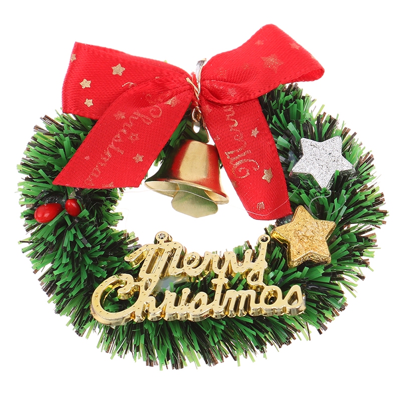 Ponajimy 1 Vòng Hoa Giáng Sinh Mini 6cm Trang Trí Nhà Búp Bê