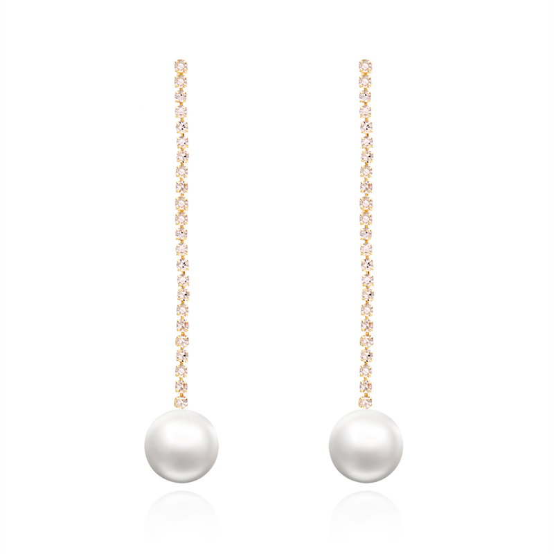 Thời Trang Bông Tai Dáng Dài Đính Ngọc Trai Và Đá Phối Tua Rua Phong Cách Hàn Quốc Cho Nữ s925