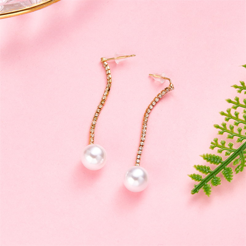 Thời Trang Bông Tai Dáng Dài Đính Ngọc Trai Và Đá Phối Tua Rua Phong Cách Hàn Quốc Cho Nữ s925