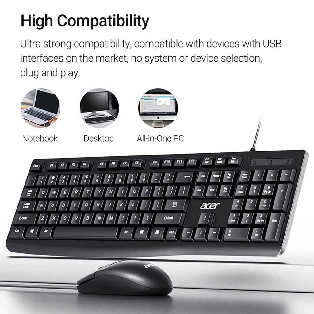 Bộ Bàn Phím Và Chuột Máy Tính xiaomi youpin acer oak040 Siêu Mỏng Thoải Mái