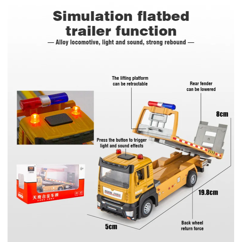 Mô Hình Xe Cứu Hộ Thành Phố Bằng Hợp Kim Có Đèn Và Âm Thanh Tỉ Lệ 1: 32