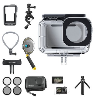 Telesin bộ phụ kiện gậy chụp ảnh tự sướng mini khung hợp kim nhôm chống thấm nước cho action 4 3