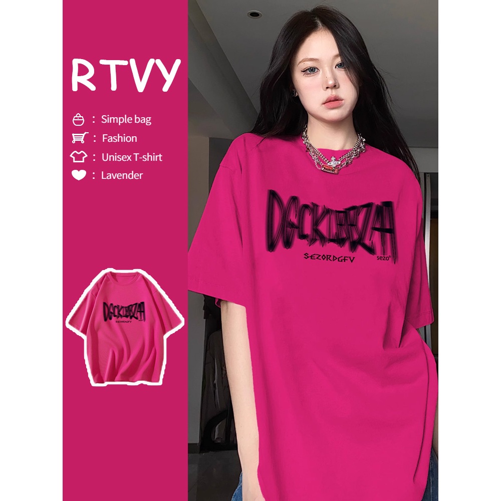 【RTVY】Áo Thun Cotton Tay Ngắn Dáng Rộng Phong Cách Mỹ Thời Trang Mùa Hè Cho Nữ