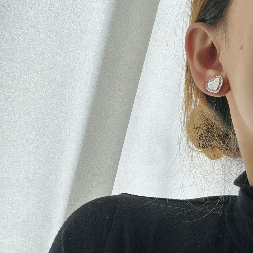 Bông Tai Mạ Bạc 925 Hình Trái Tim Đơn Giản Thời Trang Năm 2023