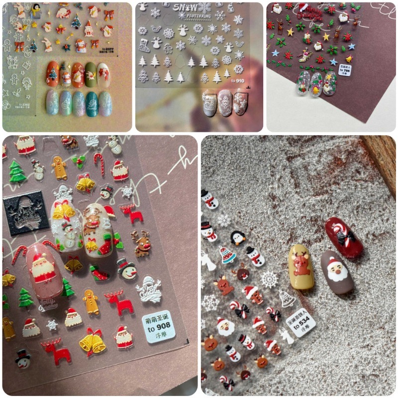 Bộ Sưu Tập Hình Dán Móng Tay Chủ Đề Giáng Sinh Dễ Thương 910