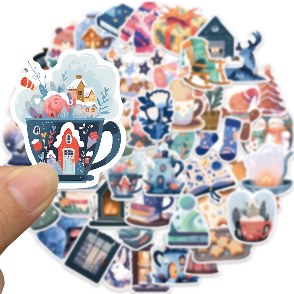 Set 50 Miếng Dán Hoạt Hình graffiti Chống Nước Trang Trí Vali laptop Xe Hơi diy