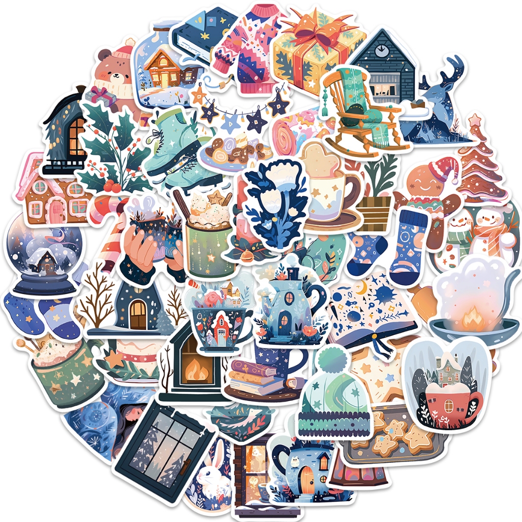 Set 50 Miếng Dán Hoạt Hình graffiti Chống Nước Trang Trí Vali laptop Xe Hơi diy