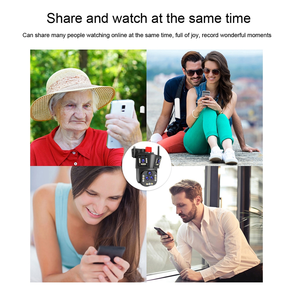 LLSEE 20MP 8K 20X Zoom Camera WIFI ngoài trời 5 ống kính 360 độ báo động không thấm nước không dây CCTV Home Connect Phone