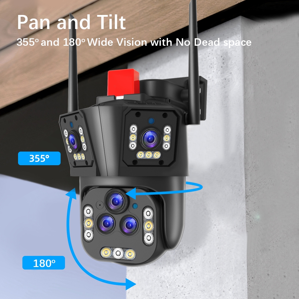 LLSEE 20MP 8K 20X Zoom Camera WIFI ngoài trời 5 ống kính 360 độ báo động không thấm nước không dây CCTV Home Connect Phone