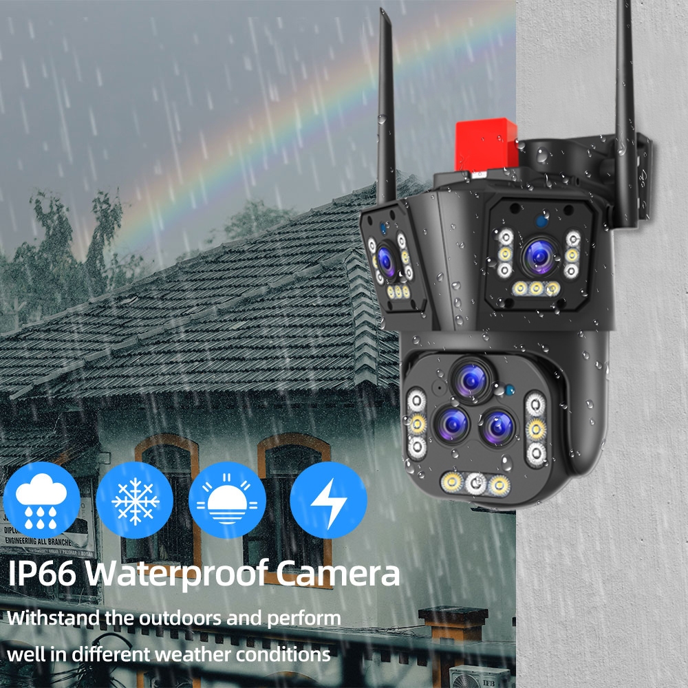 LLSEE 20MP 8K 20X Zoom Camera WIFI ngoài trời 5 ống kính 360 độ báo động không thấm nước không dây CCTV Home Connect Phone