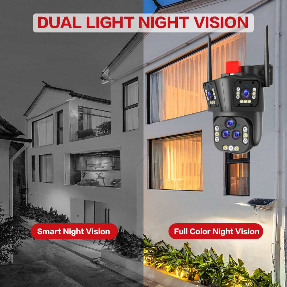 LLSEE 20MP 8K 20X Zoom Camera WIFI ngoài trời 5 ống kính 360 độ báo động không thấm nước không dây CCTV Home Connect Phone