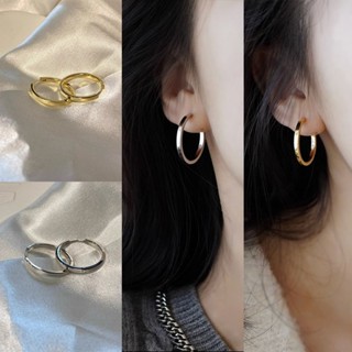 Bông Tai Mạ Bạc 925 Hình Tròn Đơn Giản Ngọt Ngào Cho Nữ