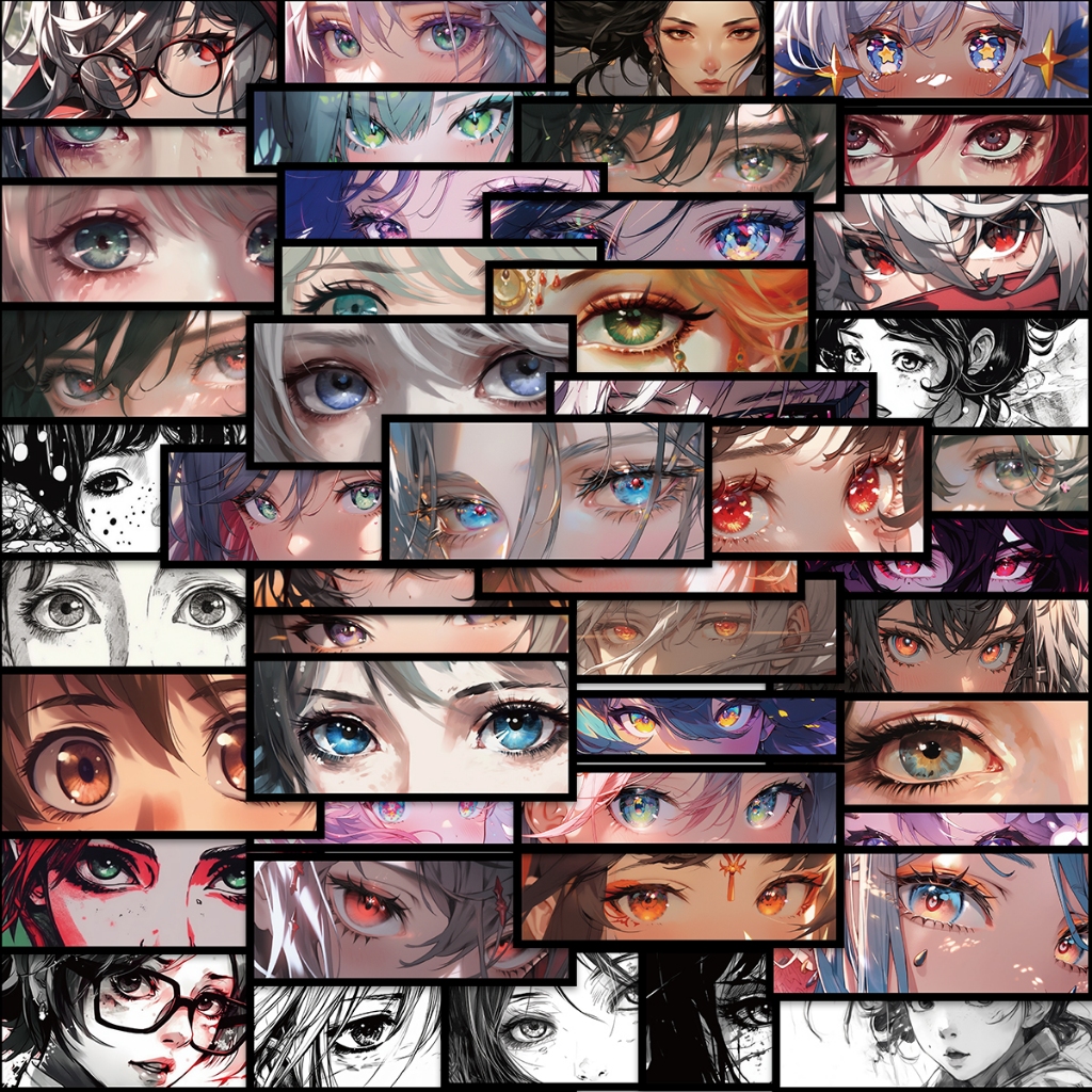 Bộ 50 Miếng Dán Hoạt Hình Chống Nước Trang Trí Ván Trượt / laptop / Xe Hơi