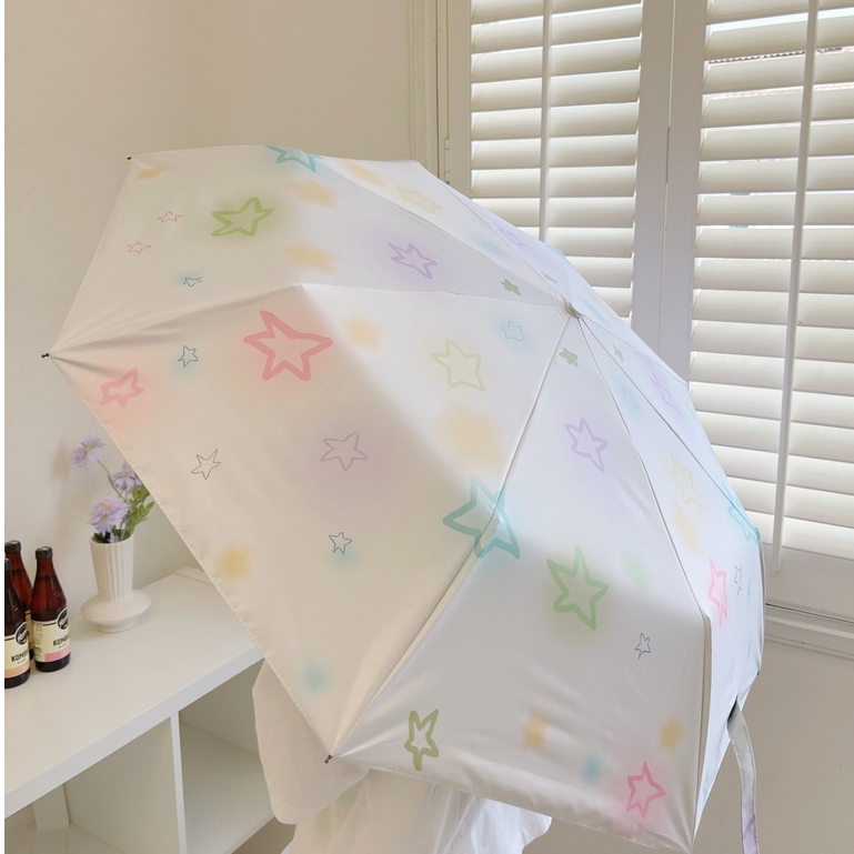 Dù Chính Hãng Họa Tiết Ngôi Sao Xinh Xắn Chất Lượng|Dù Che Mưa Nắng / Mưa Bằng Vinyl Hình Ngôi Sao Dễ Thương Tiện Dụng Cho Học Sinh / Văn Phòng