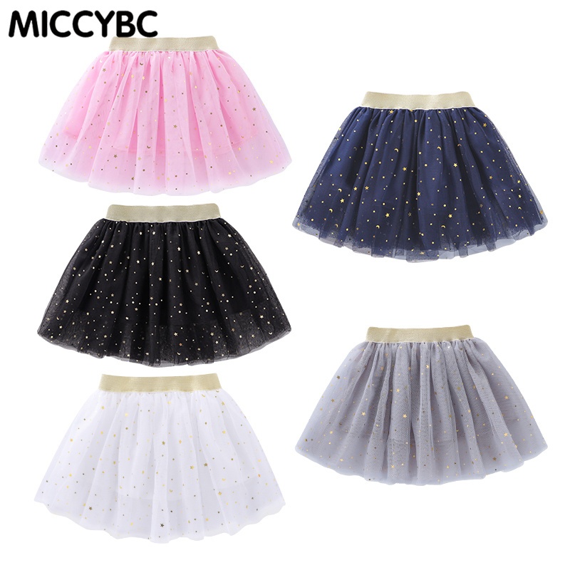 Chân Váy Xòe Tutu 2 Lớp Đính Kim Sa Lấp Lánh Cho Bé Gái 2-12 Tuổi