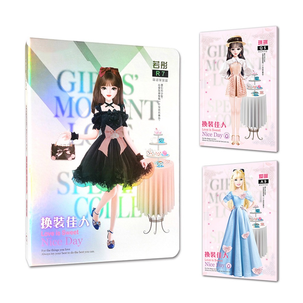 Sticker Nam Châm Dán Trang Phục Cho Bé Gái Dễ Thương