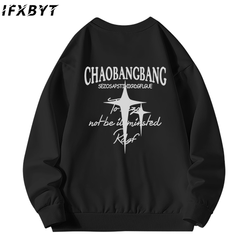Áo sweater nam IFXBYT Thánh giá vintage boy phố in hình unisex 100% cotton-Y0522
