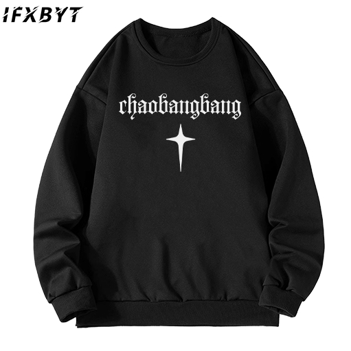 Áo sweater nam IFXBYT Thánh giá vintage boy phố in hình unisex 100% cotton-Y0522