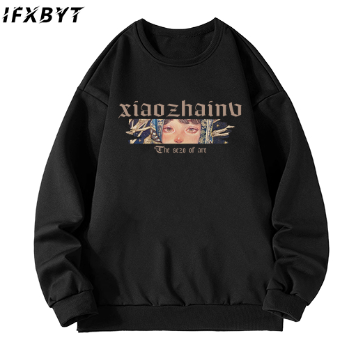 Áo sweater nam IFXBYT áo thun tay dài bigsize form rộng in hình unisex 100% cotton-Y0310