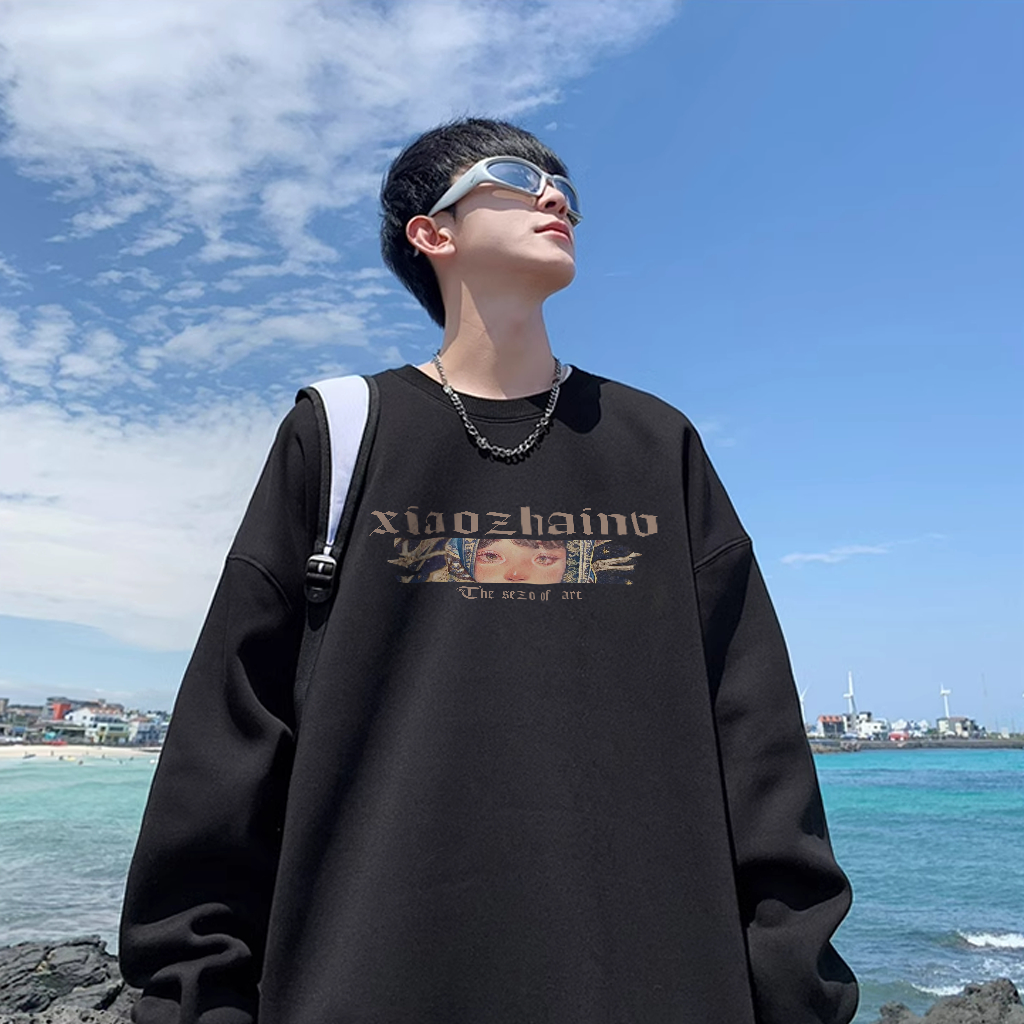 Áo sweater nam IFXBYT áo thun tay dài bigsize form rộng in hình unisex 100% cotton-Y0310