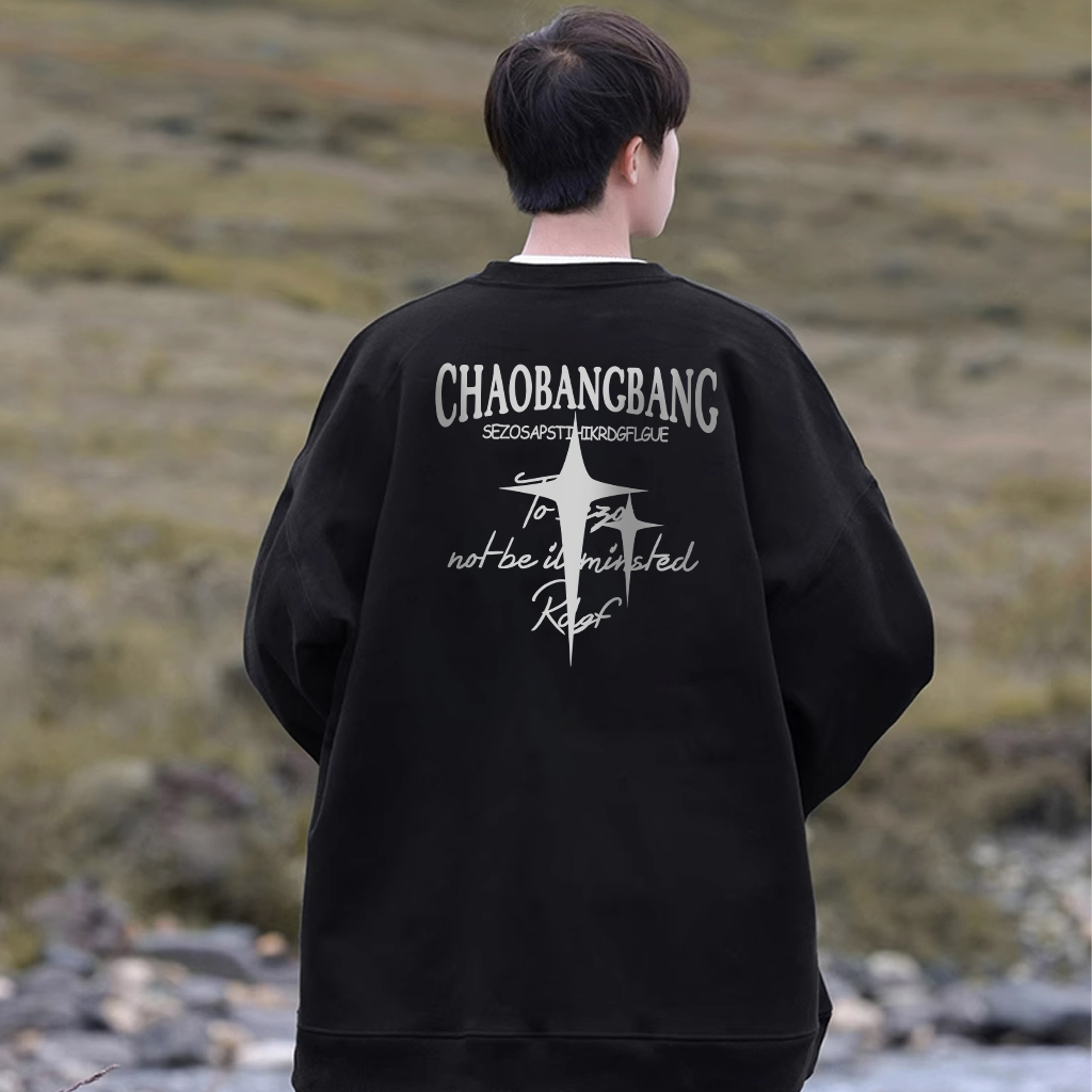 Áo sweater nam IFXBYT Thánh giá vintage boy phố in hình unisex 100% cotton-Y0522