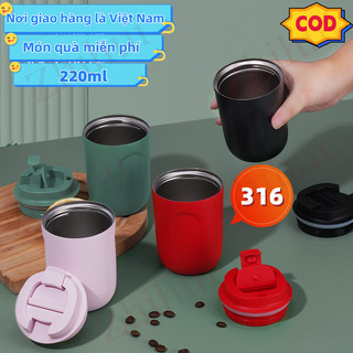 Ly giữ nhiệt Coffee 220ml，Cốc inox 316 cao cấp Cốc Giữ Nhiệt