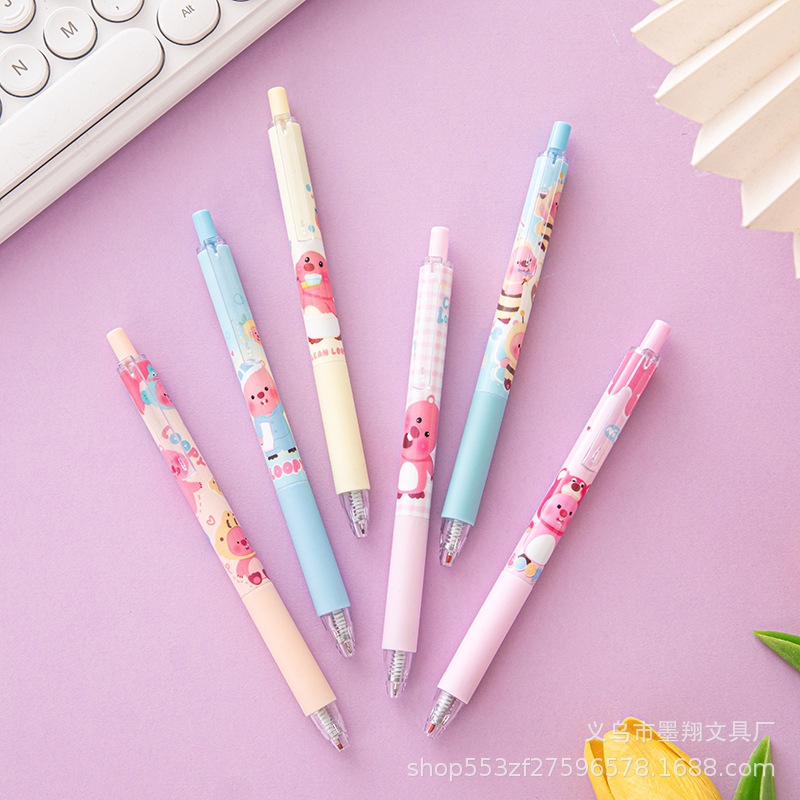 Set 6 Bút Mực gel Loopy Họa Tiết Dễ Thương Cho Học Sinh