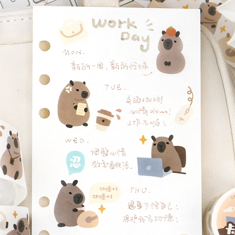 Mr. Paper 300cm/cuộn Washi băng Dễ thương Truyện tranh bọ Động vật hoạt hình Sáng tạo tài khoản Thẻ Gu Nguyên liệu dán Nhật ký DIY Cái cốc Trang trí băng