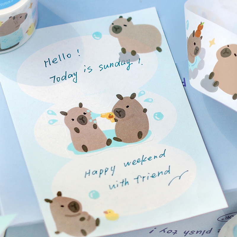 Mr. Paper 300cm/cuộn Washi băng Dễ thương Truyện tranh bọ Động vật hoạt hình Sáng tạo tài khoản Thẻ Gu Nguyên liệu dán Nhật ký DIY Cái cốc Trang trí băng