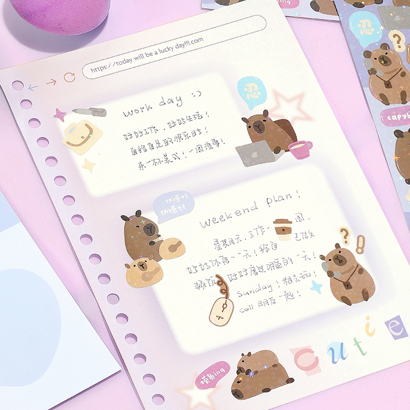 Mr. Paper 1 vé/túi Phim dán Truyện tranh dễ thương bọ Hình dán động vật hoạt hình Đã được cắt Sáng tạo tài khoản Nguyên liệu ghép đôi goolka DIY hình ảnh Ghi chú Hình dán trang trí