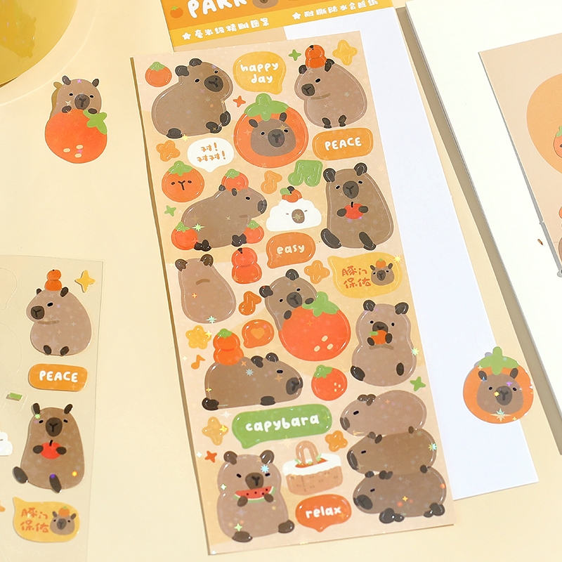 Mr. Paper 1 vé/túi Phim dán Truyện tranh dễ thương bọ Hình dán động vật hoạt hình Đã được cắt Sáng tạo tài khoản Nguyên liệu ghép đôi goolka DIY hình ảnh Ghi chú Hình dán trang trí