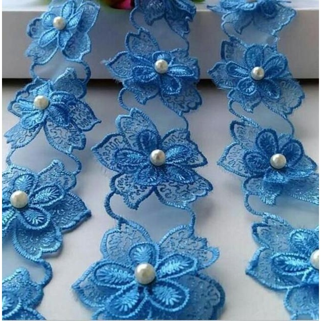Set 10 Dây Ruy Băng Đính Ngọc Trai Giả 4.2cm Trang Trí Đám Cưới