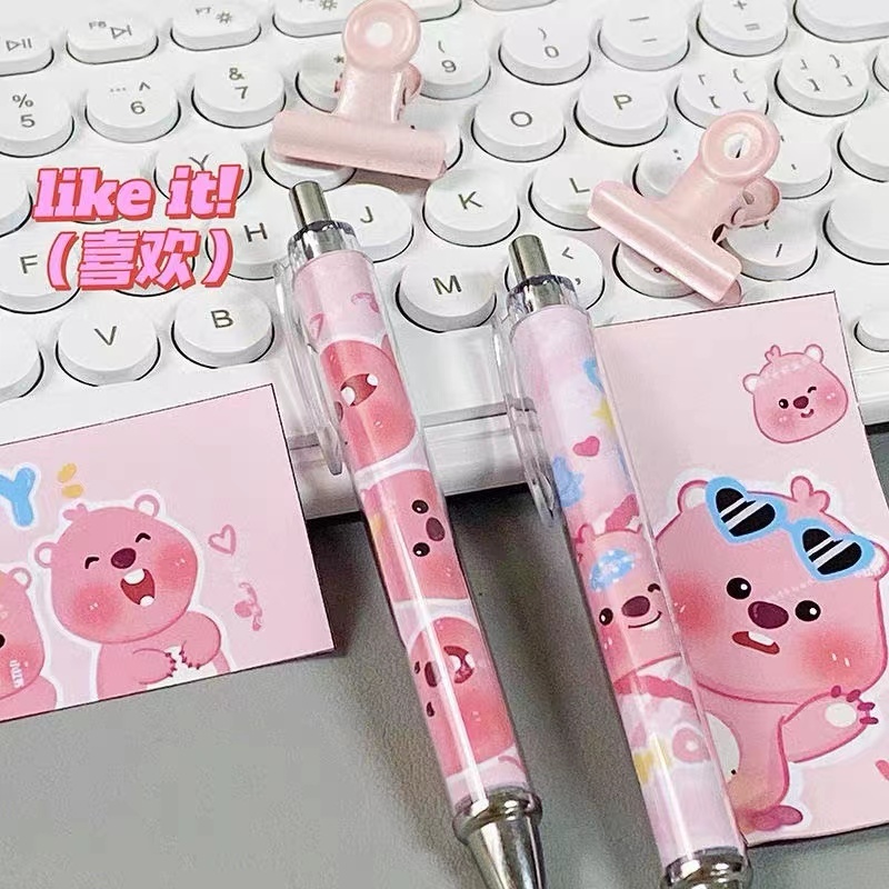 Mới Bút Bi Mực Đen Ngòi 0.5mm Họa Tiết Hoạt Hình Dễ Thương Cho Học Sinh
