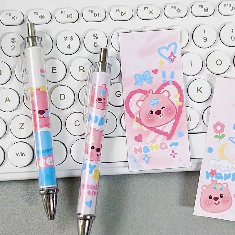 Mới Bút Bi Mực Đen Ngòi 0.5mm Họa Tiết Hoạt Hình Dễ Thương Cho Học Sinh