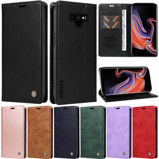 Sang trọng bao da điện thoại pu nắp lật từ tính cho samsung galaxy note 20 ultra 5g note 10 + note 9 note 8 ốp
