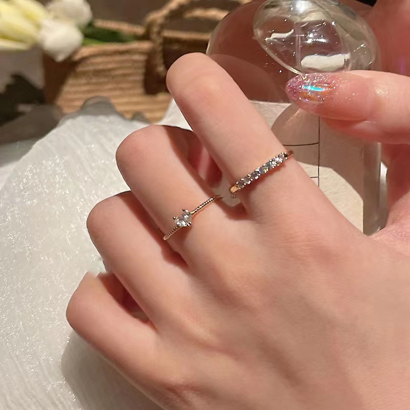 Set 2 Nhẫn Hở Mạ Vàng Hình Trái Tim Thời Trang Hàn Quốc
