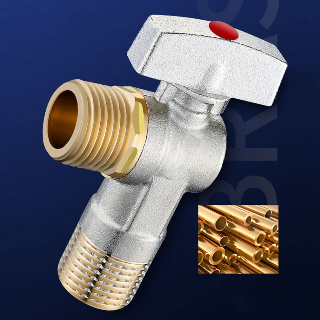 Bán buôn G1/2 Van tam giác bằng đồng thau dòng chảy lớn chặn góc nước nóng lạnh cho phòng tắm nhà bếp