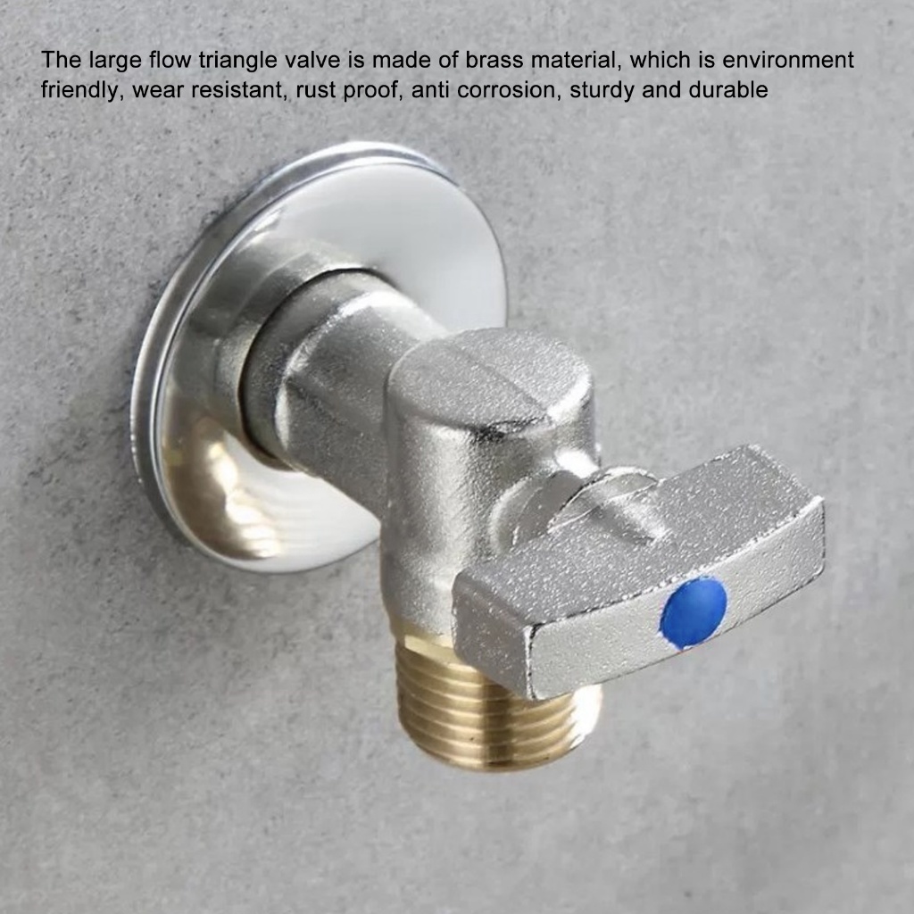 Bán buôn G1/2 Van tam giác bằng đồng thau dòng chảy lớn chặn góc nước nóng lạnh cho phòng tắm nhà bếp