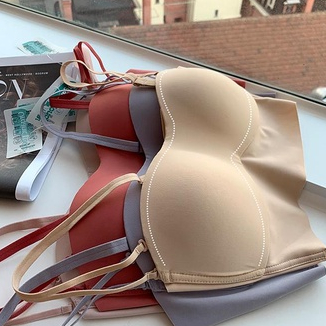 Áo Ngực Một Mảnh Không Đường May Mỏng Phong Cách nude Hỗ Trợ Ngực Lớn Có Thể Tháo Rời Cho Nữ