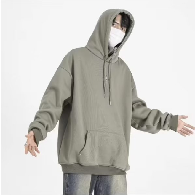 Áo Hoodie Cổ Cao Dáng Rộng Phối Khóa Kéo Thời Trang áo hoodie có dây kéo Retro Mỹ hoodie zip Nam Nữ