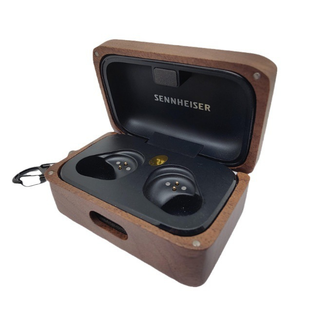For Sennheiser Momentum True Wireless 3 case,trường hợp bảo vệ tai nghe bằng gỗ rắn
