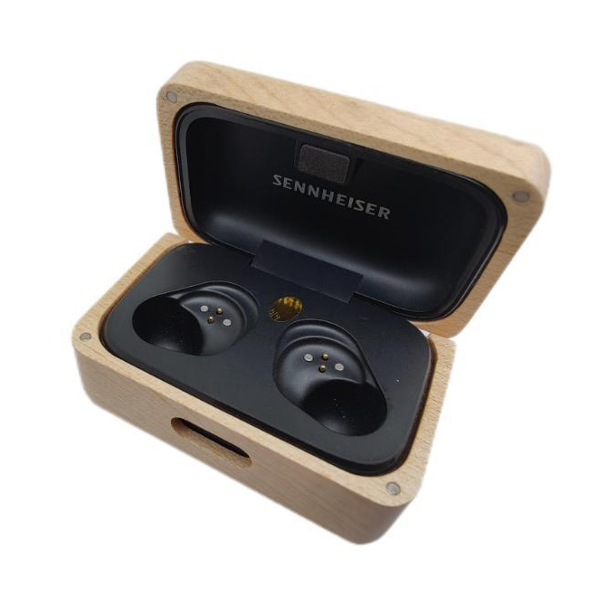 For Sennheiser Momentum True Wireless 3 case,trường hợp bảo vệ tai nghe bằng gỗ rắn