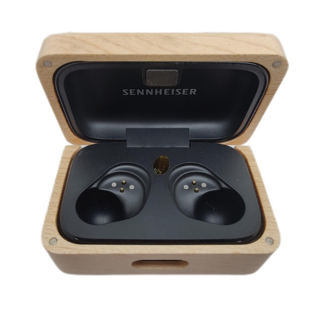 For Sennheiser Momentum True Wireless 3 case,trường hợp bảo vệ tai nghe bằng gỗ rắn